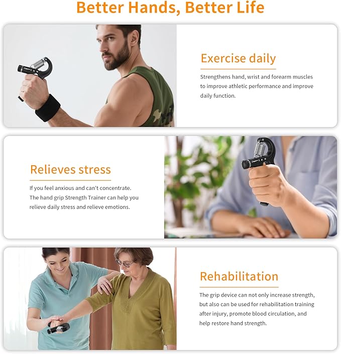 DEPGI Smart Grip Strength Trainer with App, Digital Hand Gripper with 10-130LB Resistance for Muscle Building & Injury Recovery（2 Pack)