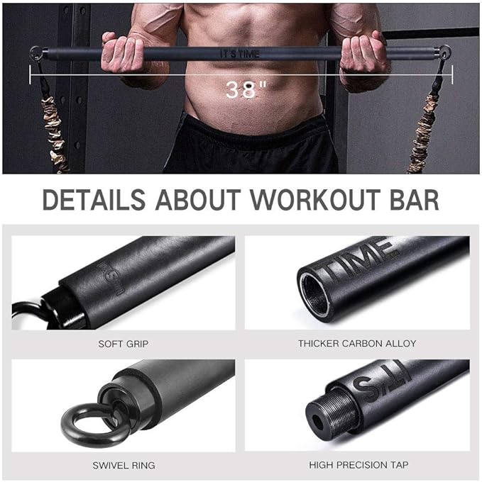 INNSTAR Upgraded Heavy Duty Exercise Handles, Cable Machine Attachments Resistance Bands With Solid ABS Core Grips, Fitness Strap Stirrup Handle Cable Attachment