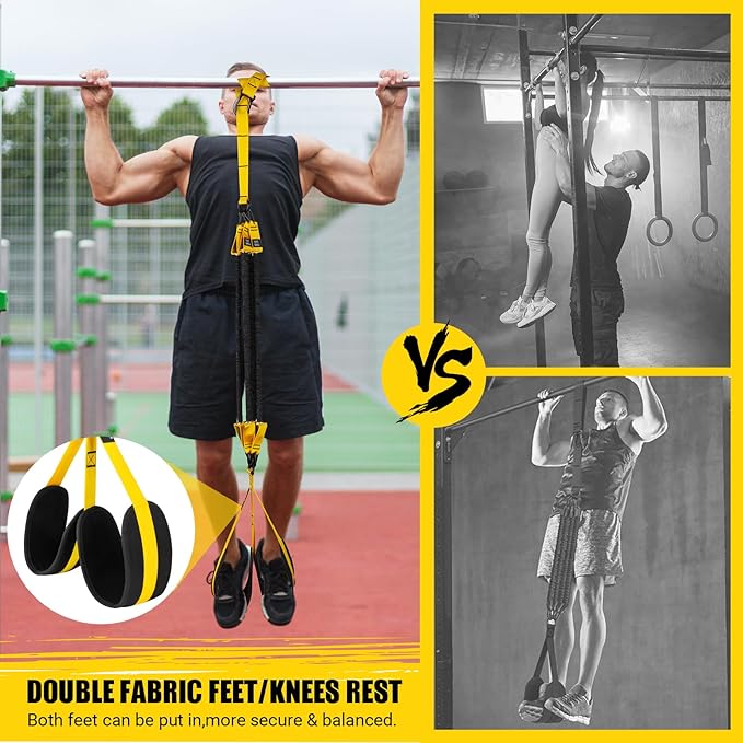 Pull Up Assistance Bands, 4 Adjustable Heavy Duty Resistance Bands for Pull Up Bar, Pull Up Assist Bands with Fabric Feet/Knee Rest for Home Gym Fitness Exercise Strength Training(70-280lbs)