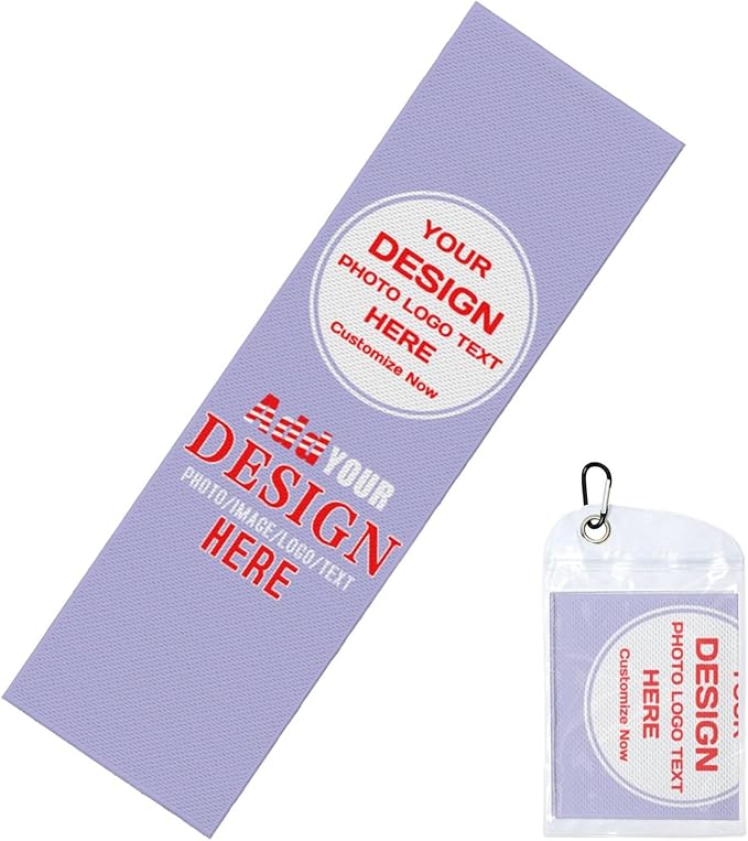 Custom 1-200 Pack Cooling Towel 40"x12", Design Your Team Logo Photo Ice Towel Personalized Soft Breathable Sport Towel Customized Workout Sweat Towel for Yoga Gym Activities (Light Purple)