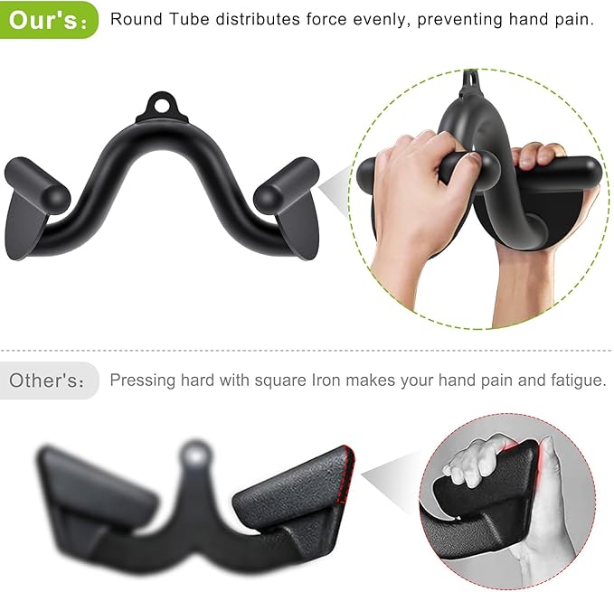 Kipika LAT Pull Down Bars Cable Machine Attachment, Rowing T-bar V-bar Set, Back Strength Training Handle Grips for Cable Machine Rowing Machine, 12" 20" 24" 28" 32" Five Sizes