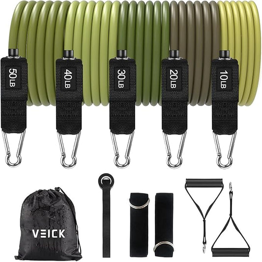 VEICK Resistance Bands, Exercise Bands, Workout Bands, Resistance Bands for Working Out with Handles for Men and Women, Exercising Bands for Fitness Weights Work Out at Home