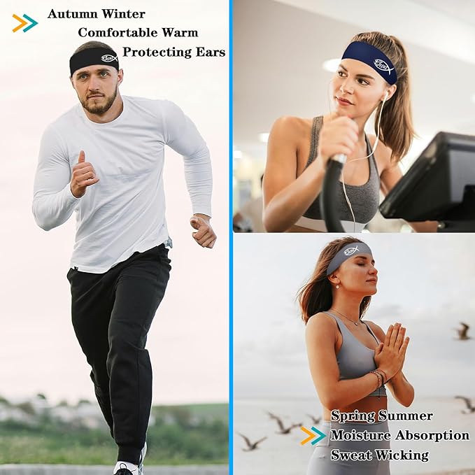 3 PCS Sport Headbands for Men Women Workout Cooling Sweat Bands Headbands Men Sweatbands Running