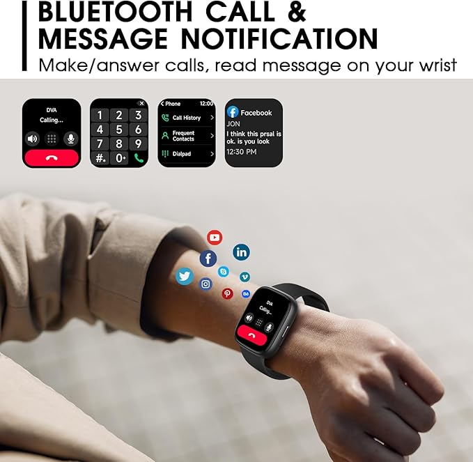 Smart Watch for Men Women Alexa Built-in 1.83" Fitness Tracker Smart Watch for iPhone Android Compatible, IP68 Waterproof Smartwatch 100+ Sport Modes, Pedometer, Heart Rate/SpO2/Stress/Sleep Monitor 1