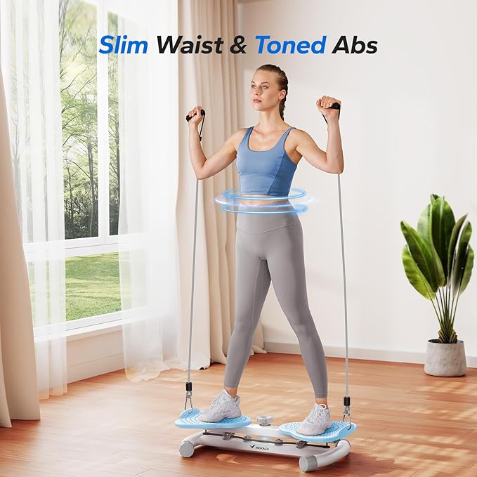 MERACH Waist Twister Machine Exercise, Ab Twist Board with 300 lbs Weight Capacity, Abs Workout for Slim Waist and Core Ab Exercise, Noiseless Home Gym Equipment for Women Men