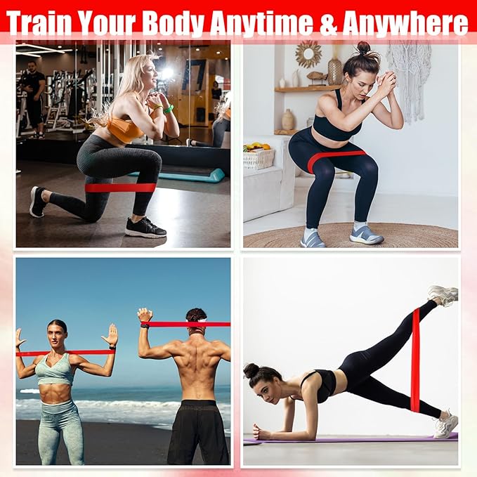 Deekin 20 Pcs Resistance Bands Resistance Loop Exercise Bands Exercise Equipment Elastic Drap Ring for Women and Men Home Fitness, Gym, Yoga