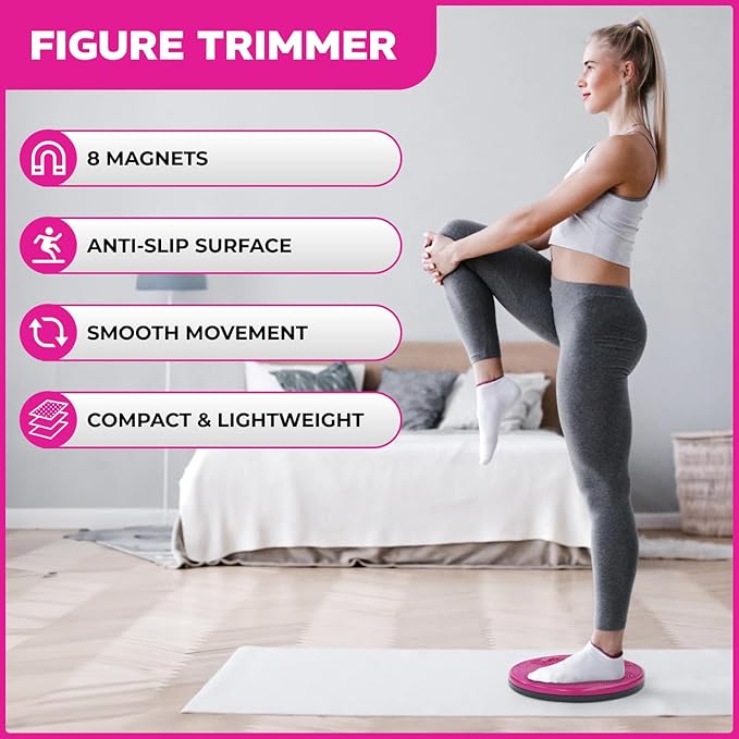 Daiwa Felicity Figure Trimmer Ab Twister Board - Waist Twister Machine for Core & Abs Exercise - Waist Twisting Fitness Tool, Dizzy Disc Twist Board for Slimming Workout & Reflexology