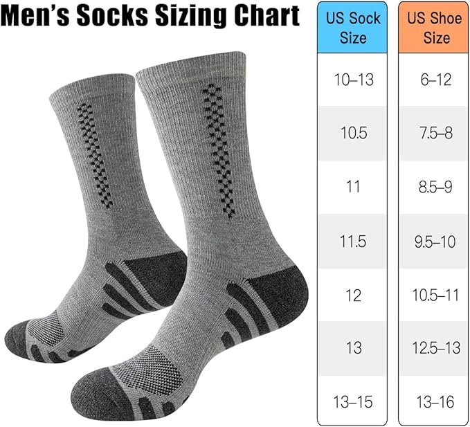 JOYNÉE 8 Pairs Mens Crew Athletic Work Long Socks Calf Cushioned Socks for Sports Running Workout Gym