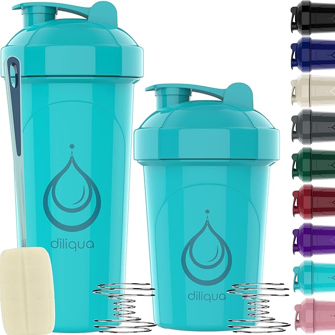 2 PACK, 28 oz & 20 oz Shaker Bottles with Powerful Wire Whisks for Protein Mixes | Leakproof Blender Shaker Bottle Pack | BPA-Free & Dishwasher Safe | Shaker Bottle | Shaker Cups for shakes