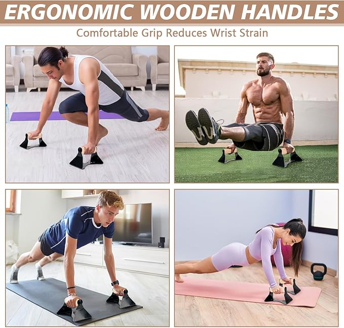 Parallettes Bars - Wooden Calisthenics Equipment for Handstand Training, Push Up Bars & Calisthenics Bar - Handstand Blocks and Pushup Handles for Men
