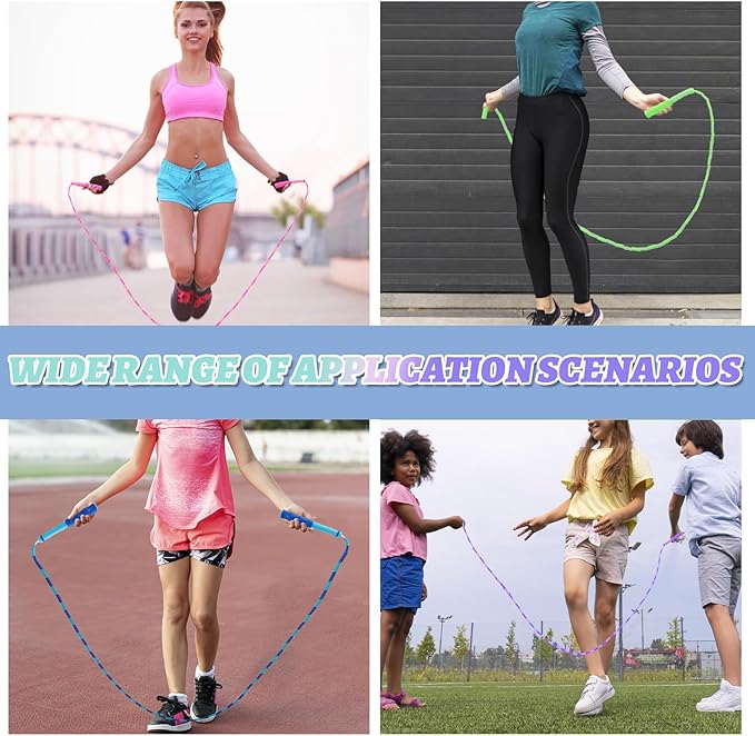 16 Pack Jump Ropes for Adults Kids, 9.2 Feet Adjustable Length Free Segmented Skipping Rope Bulk Soft Beaded Jumping Ropes for Women Men Exercise Training Workout Weight Loss