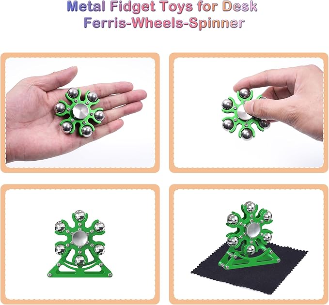 Desk-Toys for Fidget Ferris-Wheel-Spinner: 4mins Kinetic-Spinning Cool-Gadgets, Cool-Stuff Thing Toy for Office School Home Man Women Christmas, Stress-Relief Game Gifts for Adult Teen Children Kid