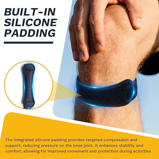 Patellar Tendon Support Strap, Adjustable Knee Support Strap Patella Band for Tendonitis, Sports, Workouts & Daily Knee Pain Relief for Men Women, Standard Fit (Fits Most) M/L, 1 Pack