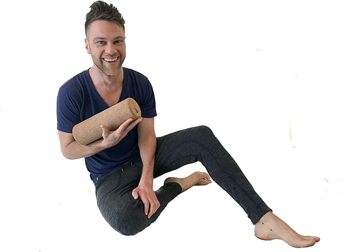 Travel Size Cork Massage Muscle Roller Natural Eco-Friendly NO Foam Roller (12 Inch)