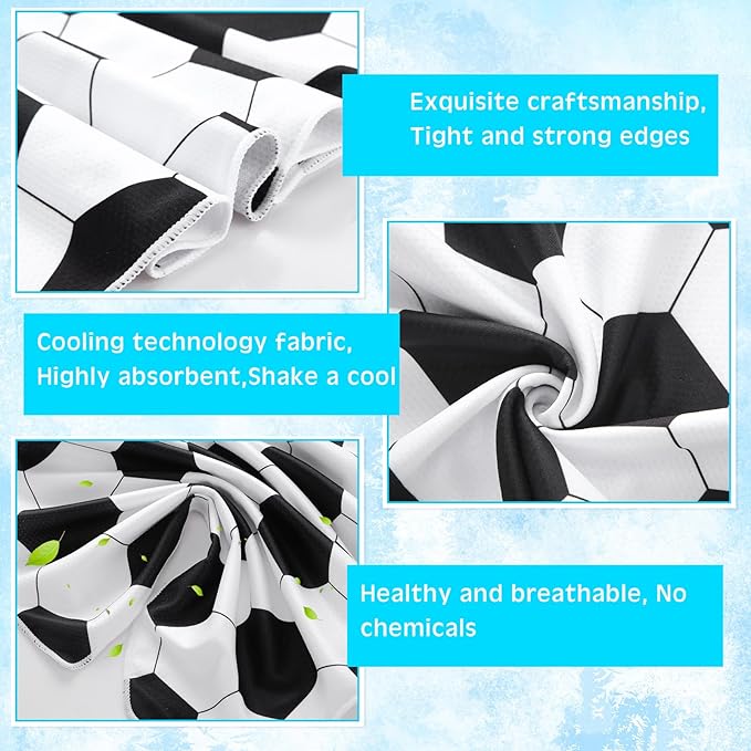12 Pcs Cooling Towel 40 x 12 Inch Basketball Baseball Football Volleyball Soccer Softball Microfiber Fast Drying Towel for Gift Women Men