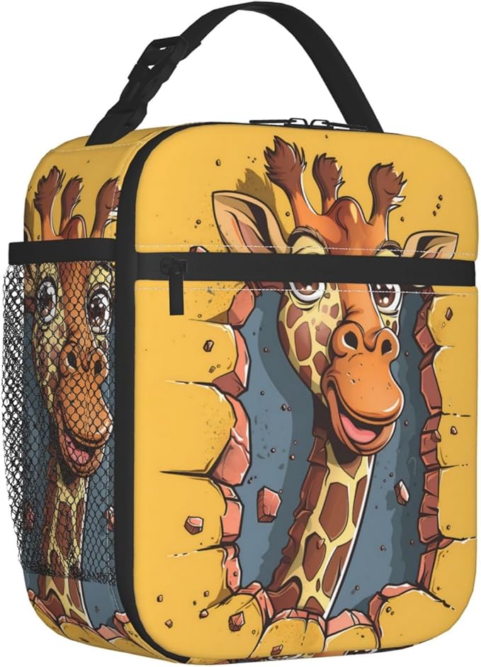 Insulated Lunch Box for Women Men, Giraffe Theme Lunch Box Reusable Portable Lunch Bag Cooler Tote Waterproof Lunch Container for Office Picnic Work Travel