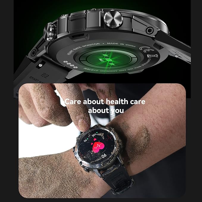 Smart Watch for Men Fitness Tracker(Answer/Dial Call) Bluetooth Call 1.39''HD Military Smartwatch Fitness Watch for Android iOS Outdoor Waterproof Tactical Watches with Heart Rate SPo2 Monitor