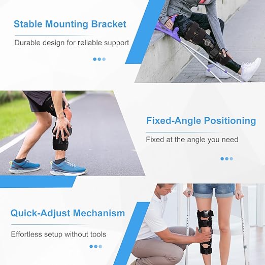 Hinged Knee Brace Post-Op ROM Immobilizer Leg Braces Orthopedic Patella Support Orthosis for ACL, MCL and PCL Injury Adjustable for Left and Right Legs Stabilizer Women & Men One Size