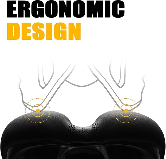 Venzo Comfortable Saddle Bike Seat | Soft & Durable Bicycle Seat for MTB, Road, Exercise, Trekking, Folding, Hybrid & Cruiser Bikes | Breathable & Ergonomic Design Bike Saddle for Lower Resistance