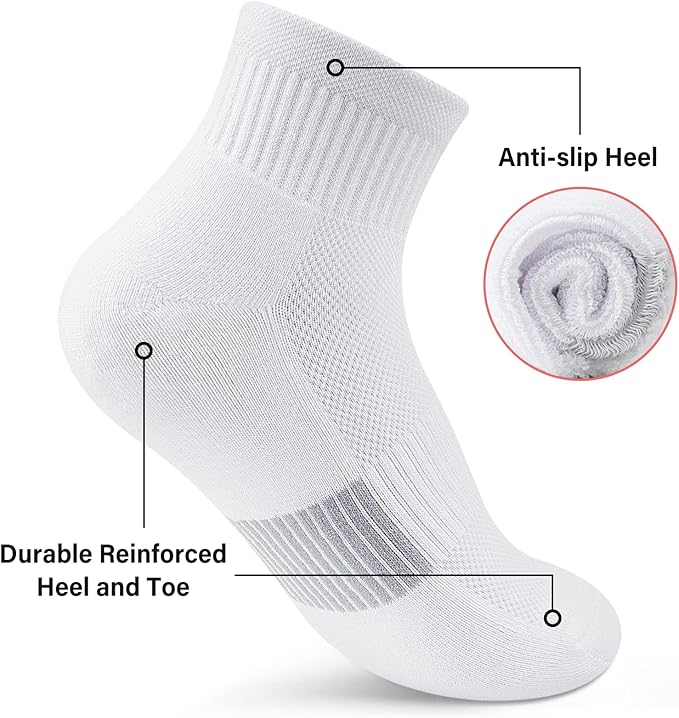 Gonii Ankle Socks Womens Athletic Thick Cushioned Running Hiking Low Cut 5-Pairs