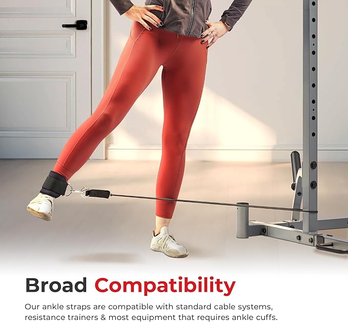 Sunny Health & Fitness Premium Resistance Band Set with Door Anchors, Wrist Straps, Handles Carry Bag Optional Padded Ankle Straps (Pair) for Strength Training, Booty Workout, Lower Body Exercises