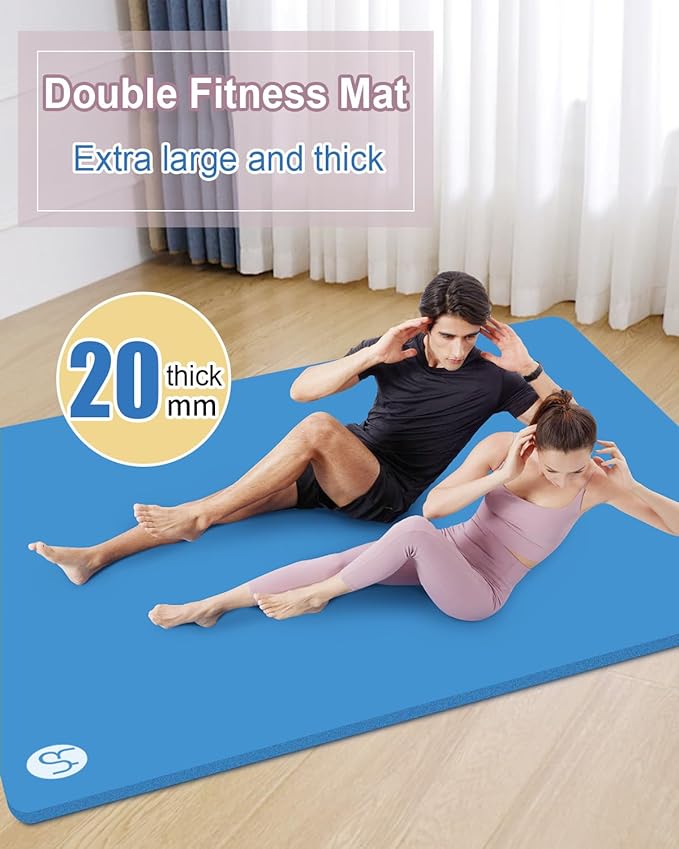 Large Yoga Mat 78"x 51" 20mm/15mm/10mm Thick Workout Mats for Home Gym, Extra Wide Workout for Women Men Gym Flooring Exercises
