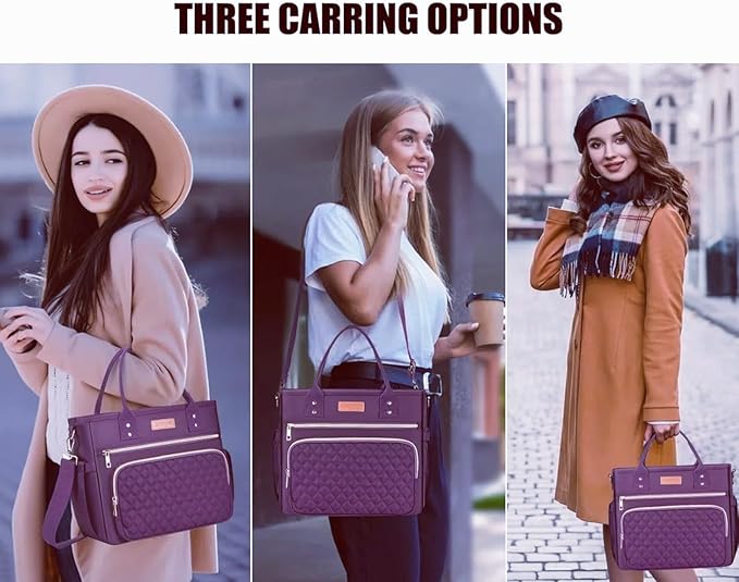 EASYA Large Women Lunch Bags for Work Insulated/Insulated Adult Lunch Box for Womens/Nylon Thermal Lunch Bag for Women/Leakproof Cooler Lunch Tote Bag with Storage Pocket (Mirage Purple)