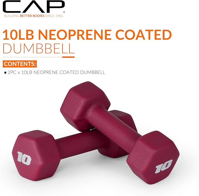CAP Barbell Neoprene Dumbbell Weights Pairs & Sets | Multiple Colors