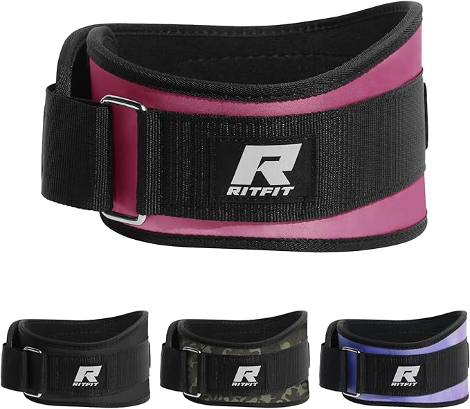 RitFit Weight Lifting Belt - Great for Squats, Lunges, Deadlift, Thrusters - Men and Women - 6 Inch Black/Camouflage