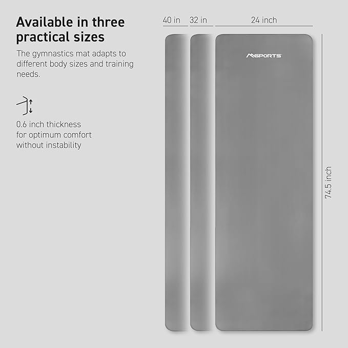 Yoga Mat Premium Non Slip Thick – Extra Comfortable Exercise Mat for Home Workouts, Pilates, Stretching & Gym – Cushioned NBR Foam, Gym Mat with Strap, for Women & Men