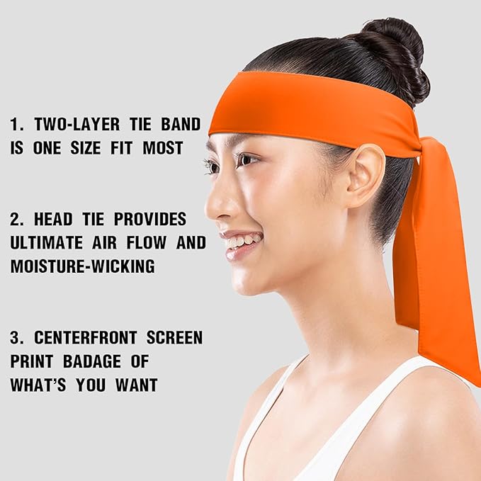 ONUPGO 18Pcs Head Ties for Men Women, Adjustable Headbands Sports Sweatband Ninja Ties Head Band, Sweat Wicking Workout Headband for Sports, Running, Tennis, Yoga, Soccer, Karate