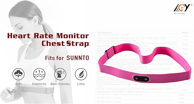 Compatible with SUUNTO Smart Heart Rate Belt Soft Adjustable Heart Rate Monitor Replacement Chest Strap
