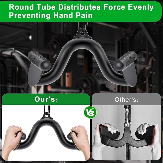 Kipika LAT Pull Down Bars Cable Machine Attachment, Rowing T-bar V-bar Set, Back Strength Training Handle Grips for Cable Machine Rowing Machine, 12" 20" 24" 28" 32" Five Sizes