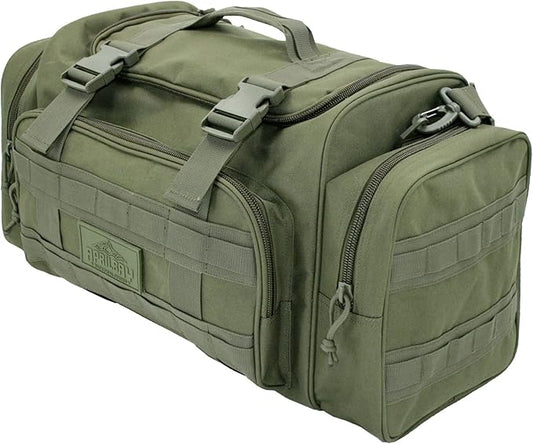 Duffel Bag – Heavy Duty Tactical Gym Bag for Men, Splashwater-Proof Weekender Travel Bag for Basketball, Football, Soccer, Hiking, and Hunting (Dark Green)