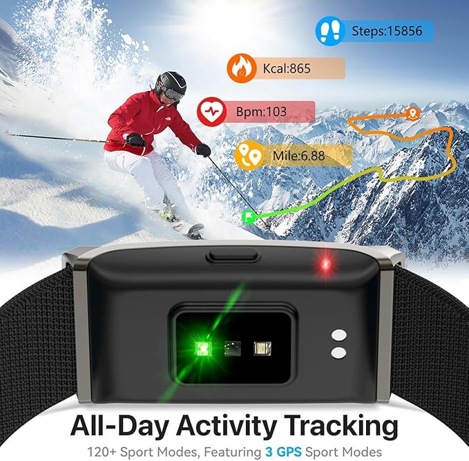 Smart Health Wristband for Women & Men - IP68 Waterproof Activity Fitness Trackers Wearable Blood Pressure Monitor with Heart Rate and Sleep, Step Counter & Calories Tracker, 173 Sport Modes Black