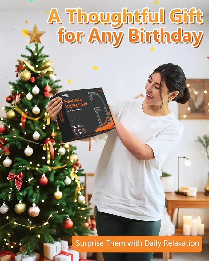 Convertible Massage Gun Deep Tissue for Back Neck Muscle Pain Relief - Electric Handheld Percussion Shoulder Massager Tool with Detachable Long Handle Portable Case