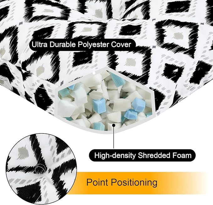 Outdoor Bench Cushion Waterproof, Tufted Bench Seat Cushion 36 x 15 Inch, Patio Wicker Indoor Seat Pads for Outside Garden Patio Balcony