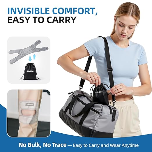 CAMBIVO Knee Brace for Men and Women, Patella Tendon Knee Strap with Gel Pad and Side Stabilizers, Adjustable Knee Band for Knee Pain Relief, Lightweight Knee Support for Workouts, Running, Training (Gray, L/XL)