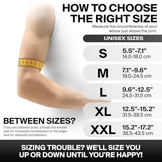 DR. BRACE® Elite Elbow Brace Support, Breathable Elbow Compression Sleeve with Gel Pad for Golfer's, Tennis Elbow & Tendonitis Treatment & Pain Relief 2024 (A Black-White, X-Large)