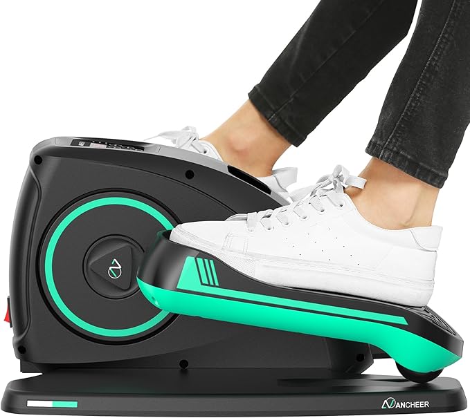 ANCHEER Under Desk Elliptical, Electric Ellipse Leg Exerciser While Sitting for Seniors Adults, Quiet Portable Motorized Seated Foot Pedal Exerciser with Remote Control for Home Office Use