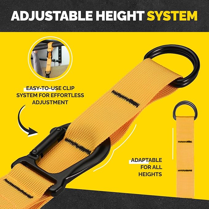 Pull Up Assistance Bands Set - 4 Heavy-Duty Pull Up Bands, Height Adjustable Strap & Comfortable Foot Strap - Stackable Pull Up Resistance Bands for Pull Ups