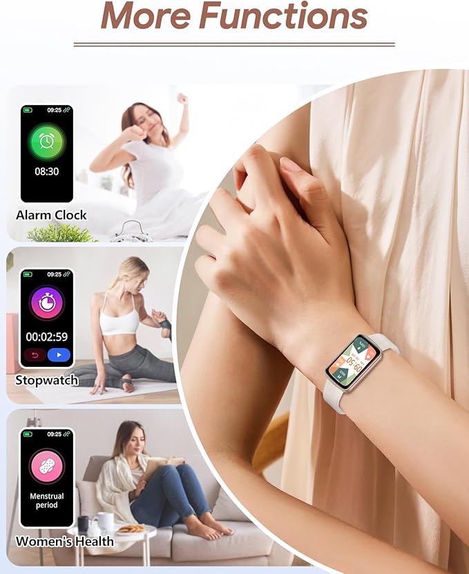 RUIMEN Fitness Tracker, Fitness Watches for Women Men with Heart Rate Monitor Blood Oxygen Sleep Tracker Pedometer, 1.47" Smart Watch Step Calorie Counter for Android iOS IP68 Waterproof (Starlight)