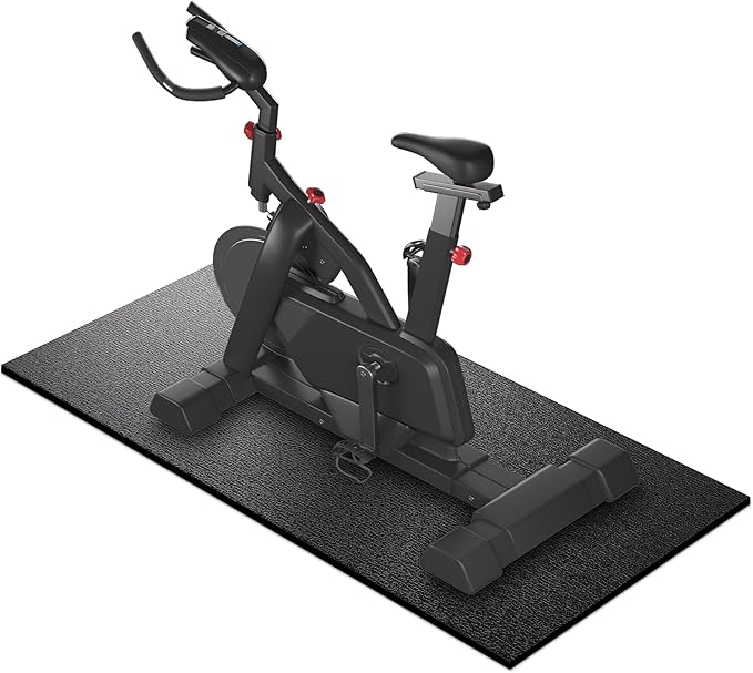 Treadmill Mat, 7'x3'/6'x3'/6'x2.5'/5.6'x2'/4'x2', 6mm Thick Exercise Equipment Gym Mat for Hardwood FloorCarpet, Compatible with Peloton Bike, Indoor Spin Bike, Elliptical