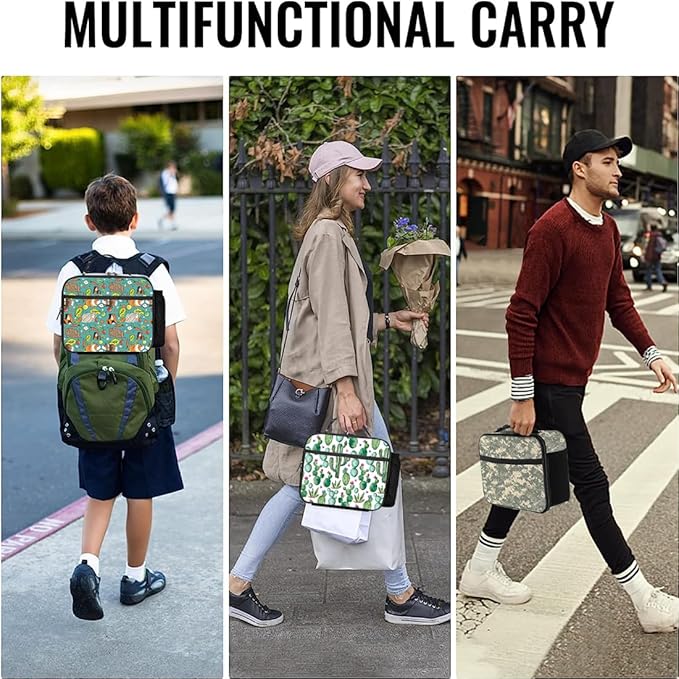 Camo Lunch Bag Reusable Insulated Camouflage Lunch Box Keep Food Cooler Thermal Lunch Tote for Women Men