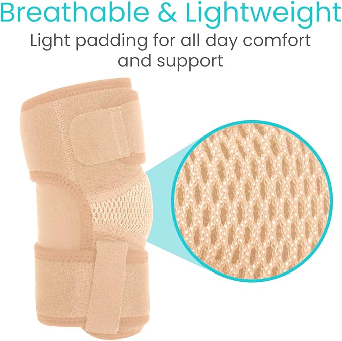 Vive Elbow Brace - Tennis Compression Sleeve - Wrap for Golfers, Bursitis, Left or Right Arm - Tendonitis Support Strap for Golf, Men and Women - Epicondylitis and Sports Recovery (Beige, Standard)