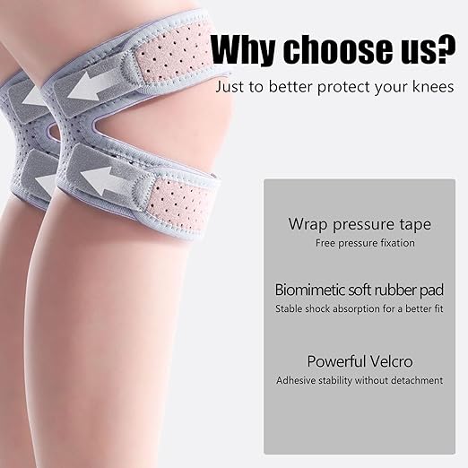 Patellar Tendon Support Strap, Knee Brace for Arthritis Pain and Support, Medical Patella Knee Brace for Knee Pain, Knee Brace for Meniscus Tear for Tendonitis Pain Relief Arthritis Men and Women