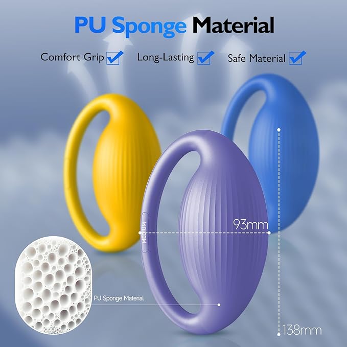 FitBeast Hand Exercise Balls - 3 Resistance Levels Stress Balls for Adults, Squeeze Balls for Hand Therapy, Rehabilitation, Arthritis, Muscle Building