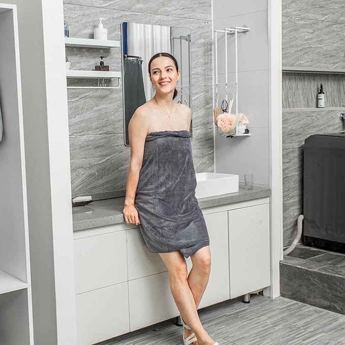 JML Microfiber Bath Towel Sets (6 Pack, 27" x 55") -Extra Absorbent, Fast Drying, Multipurpose for Swimming, Fitness, Sports, Yoga, Grey 6 Count