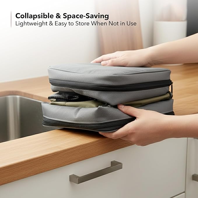 OVENTE Insulated Cooler Bag, Soft Lunch Bag for Men/Women with Leakproof Double Deck Compartment