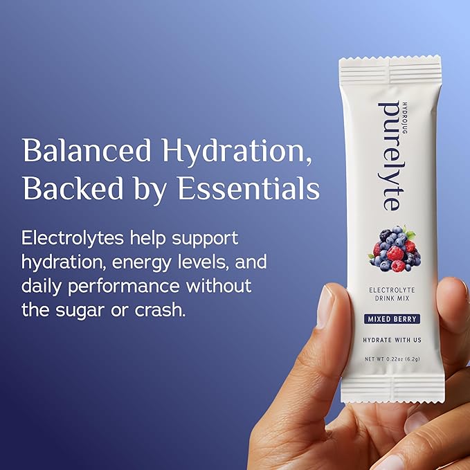 Electrolyte Drink Mix – Sugar-Free Hydration Powder Packets – Clean Electrolytes with Trace Minerals – Keto, Vegan, Gluten-Free – No Artificial Sweeteners – 12 Sticks – Mixed Berry